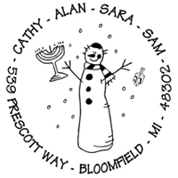 PSA Essentials - Custom Holiday Stamper (Jewish Snowman)